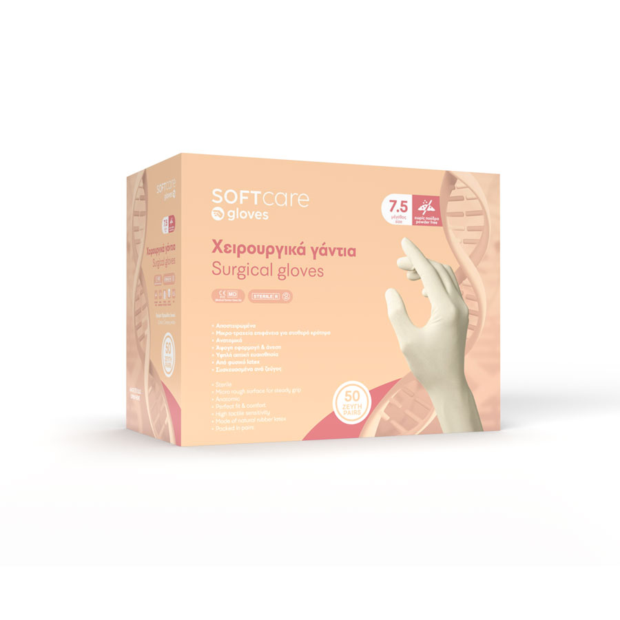 Γάντια χειρουργικά αποστειρωμένα Soft Touch χωρίς πούδρα 