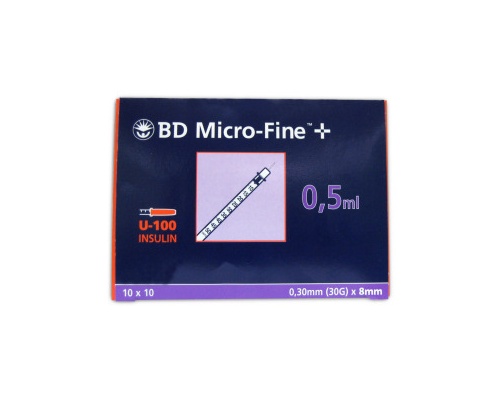 Σύριγγες ινσουλίνης BD Microfine 0.5 ml Plus 30mmx8mm