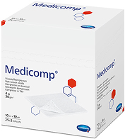 Γάζες Medicomp® non woven αποστειρωμένες 7,5cm x 7,5cm – 4ply