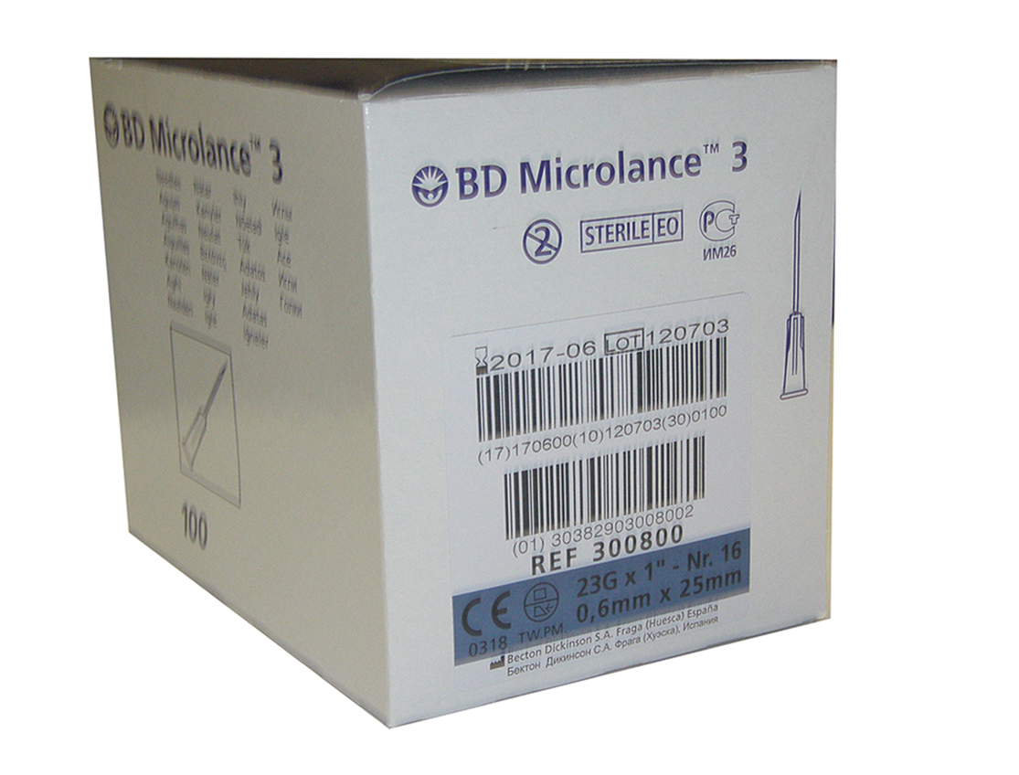 Βελόνες BD Microlance 23G x 25mm ( μπλε )